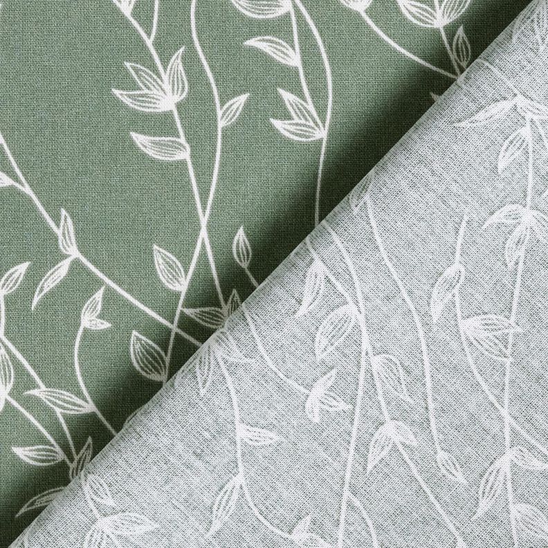 Popelina de algodão Gavinha folhas – verde amarelado,  image number 4