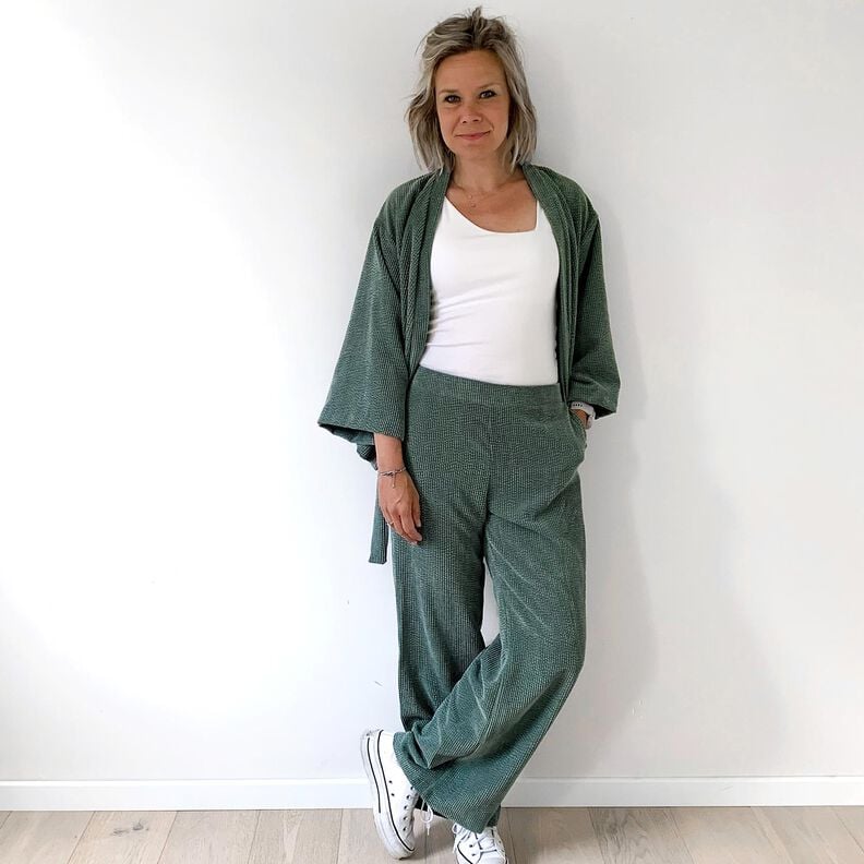 Bombazine larga Bubble Liso – azul aço,  image number 7