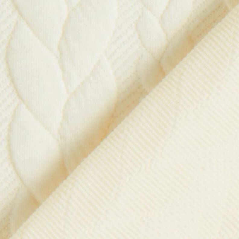 Jersey Jacquard Cloqué Padrão entrançado – branco,  image number 4