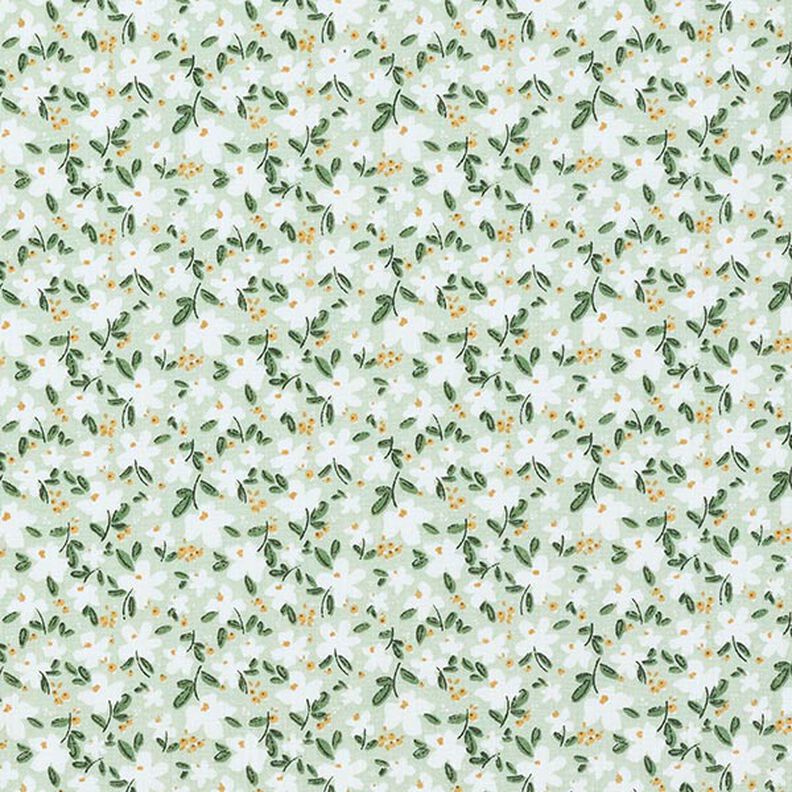 Flores delicadas de popeline de algodão orgânico – menta clara,  image number 1