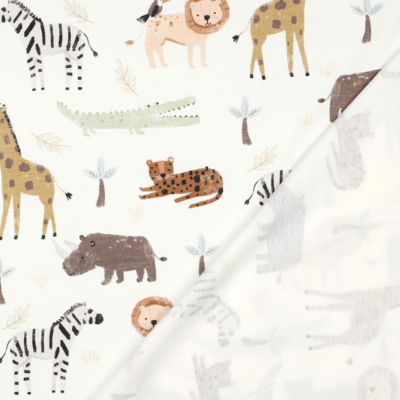 Jersey de algod&atilde;o Animais das estepes Impress&atilde;o Digital | Poppy Fabrics &ndash; marfim/castanho escuro,  image number 4