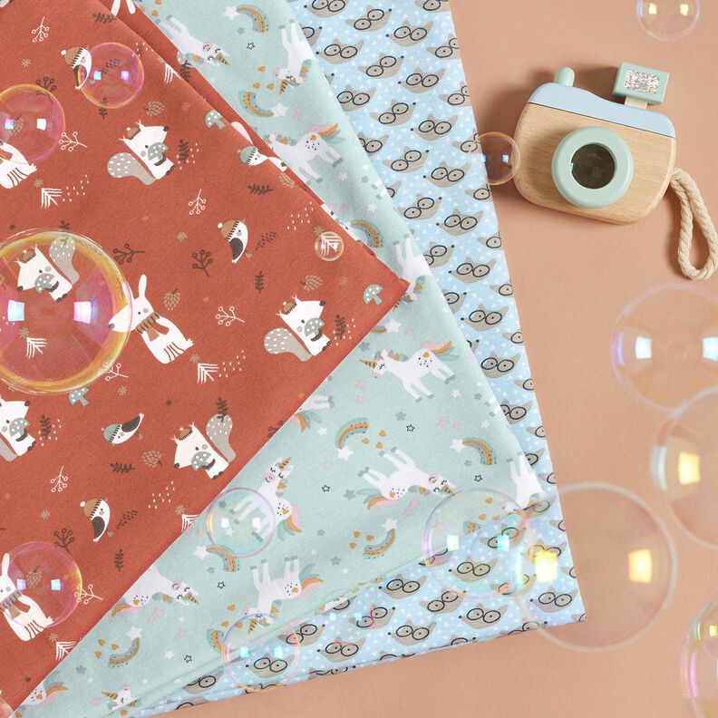 Jersey de algod&atilde;o Raposa com &oacute;culos &ndash; azul beb&eacute;,  image number 5