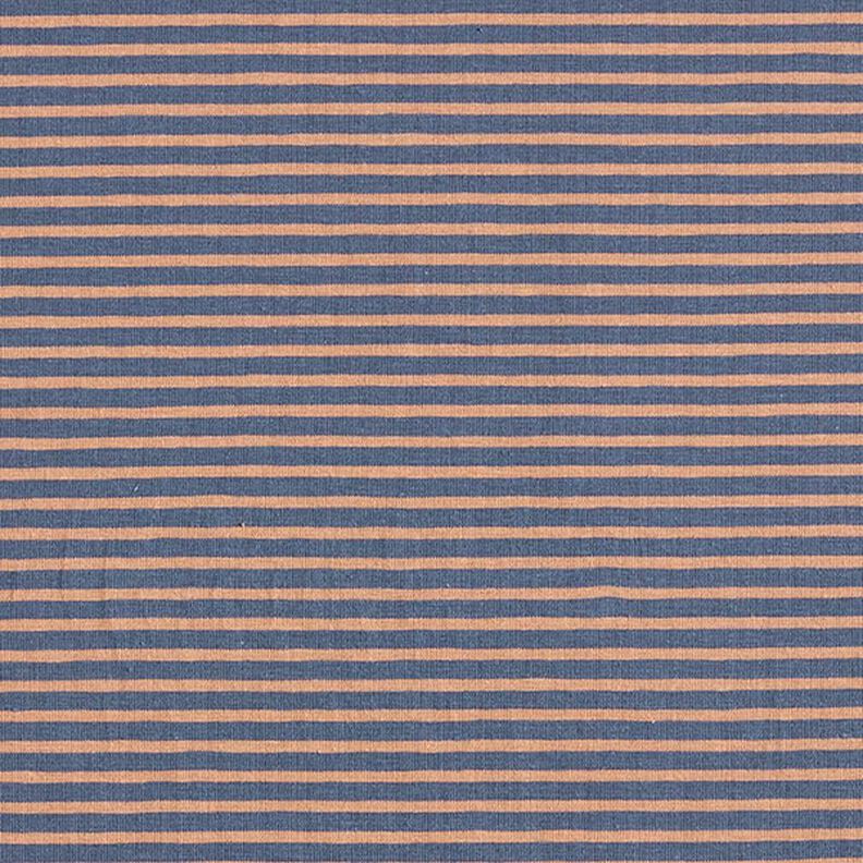 Jersey de algodão Riscas estreitas – cobre/azul ganga,  image number 1