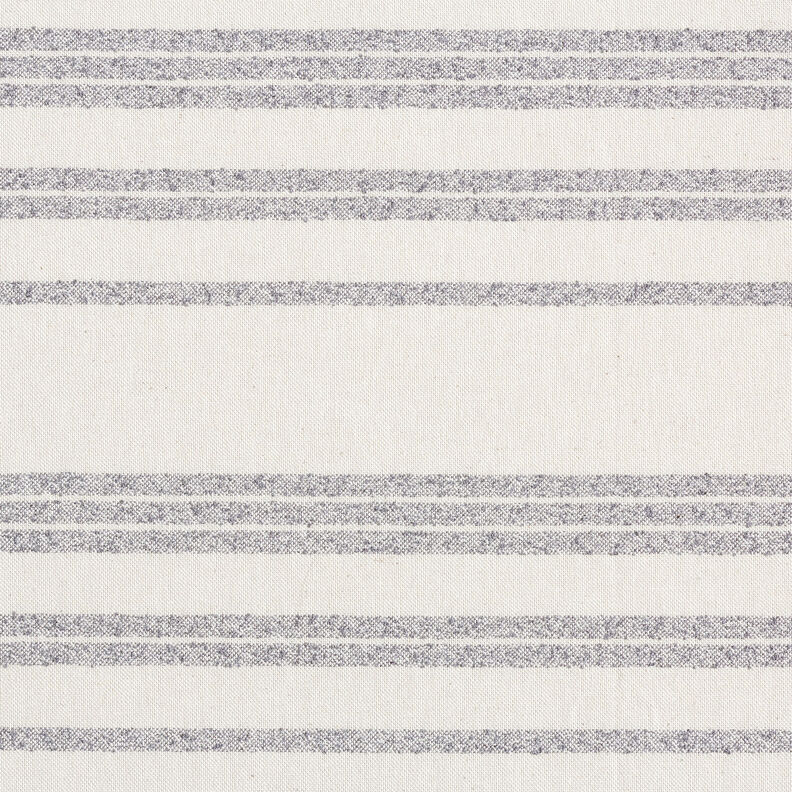 Tecido para decoração Meio linho Panamá Riscas entretecidas – azul aço/natural,  image number 1