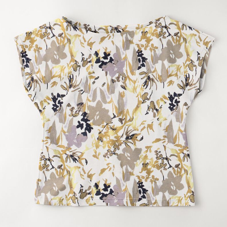 Jersey de viscose Paisagem de flores – branco,  image number 6