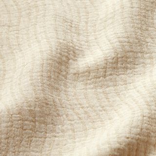 Mistura de linho e algodão Jacquard Padrão ondulado – natural, 