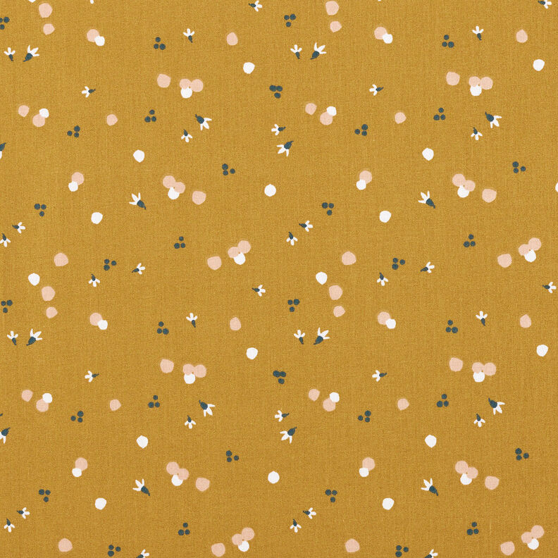 Tecido de algodão Cretone Pintas coloridas – mostarda,  image number 1
