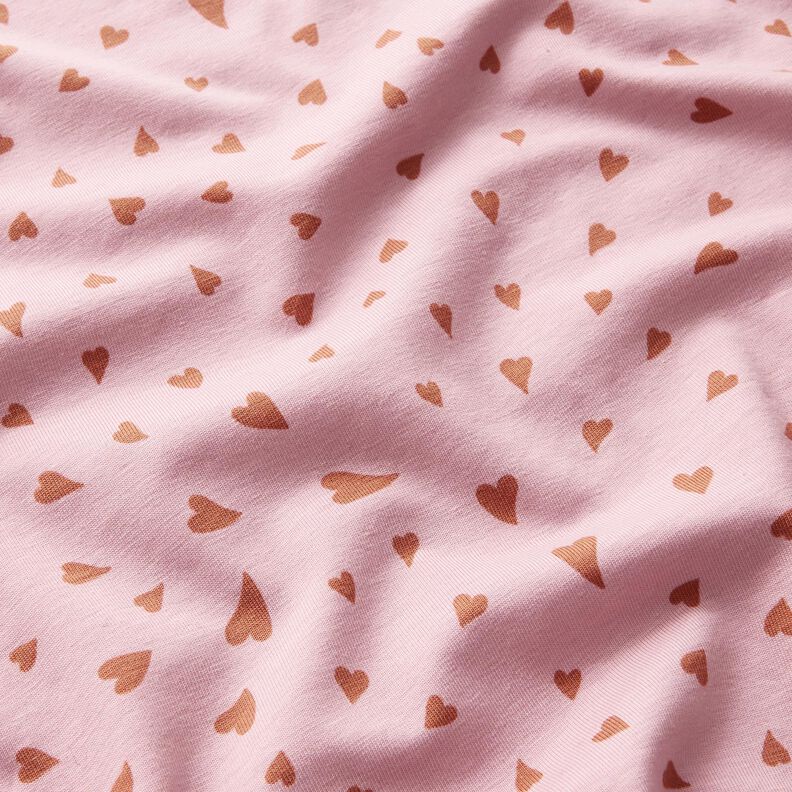 Jersey de algodão Corações em espiral – rosa-velho claro,  image number 2