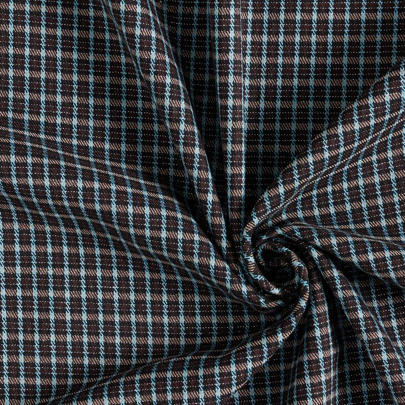 Mistura de viscose Xadrez Brilho &ndash; turquesa/castanho escuro,  image number 3