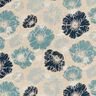 Tecido para decoração Meio linho Panamá Flores imponentes – azul-marinho/natural,  thumbnail number 1