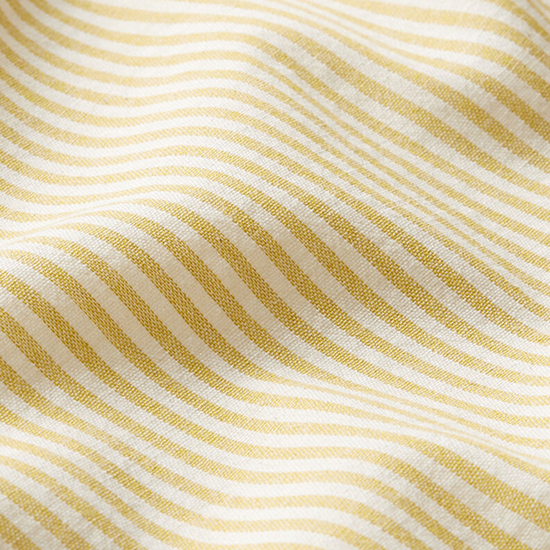 Mistura de viscose e algodão Riscas – amarelo-caril/branco sujo,  image number 2