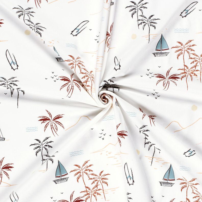 Jersey de algodão Praia tropical – marfim/cor de caramelo,  image number 3