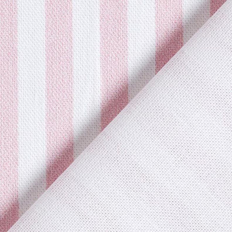 Tecido para decoração Meio linho Panamá Riscas longitudinais – rosé/branco,  image number 4