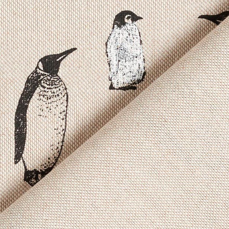 Tecido para decoração Meio linho Panamá Pinguins – natural,  image number 6