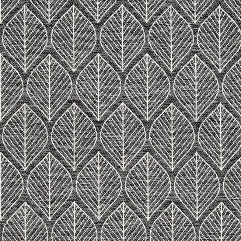Tecido para decoração Jacquard Folhas – antracite,  image number 1