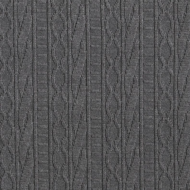 Jacquard Jersey Mistura de algodão Riscas ornamentadas – cinzento escuro,  image number 1