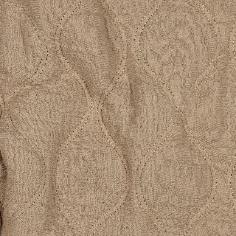 Tecido acolchoado Musselina Ondas – bege escuro,  image number 3