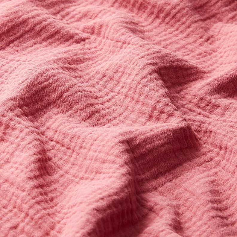 GOTS Musselina/ Tecido plissado duplo | Tula – rosa embaçado,  image number 3