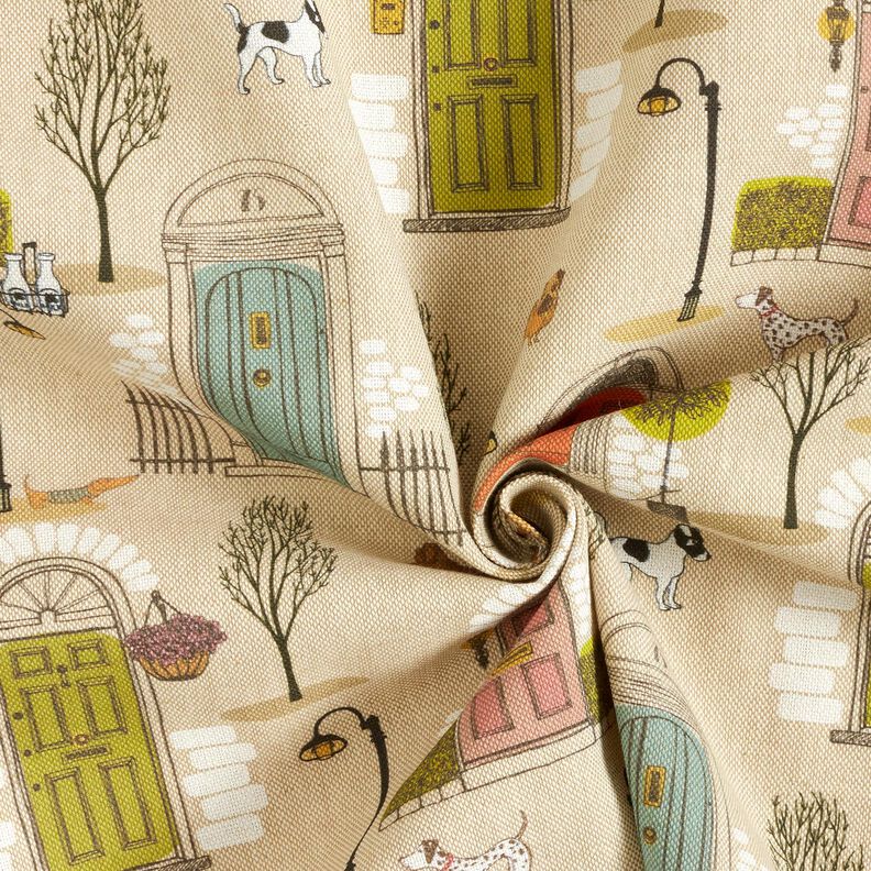 Tecido para decoração Meio linho Panamá Vizinhança de animais – natural/preto,  image number 3