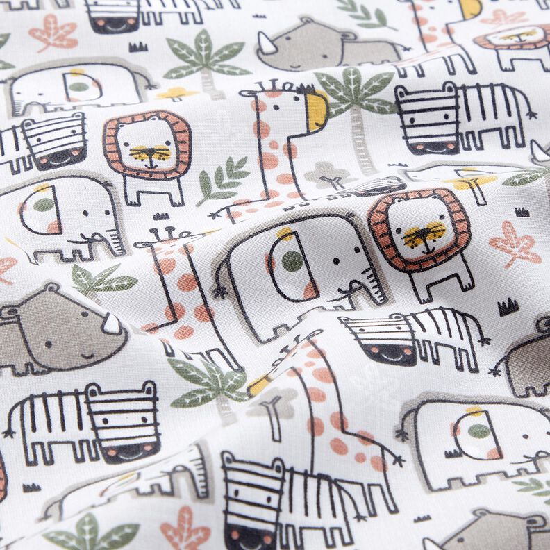 Tecido de algod&atilde;o Cretone Pequenos animais selvagens &ndash; cinzento-prateado,  image number 2