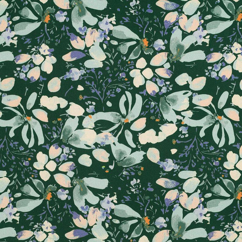 Tecido de viscose Flores da primavera Impressão digital – verde escuro/menta clara,  image number 1
