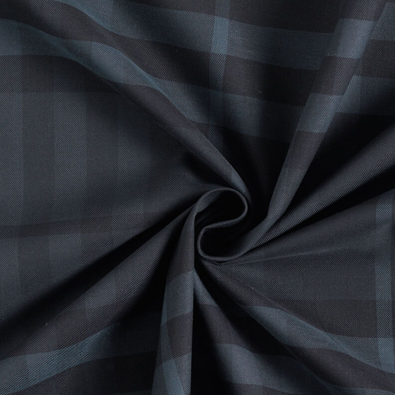 Tecido para camisas Xadrez escocês – azul-noite/preto,  image number 3