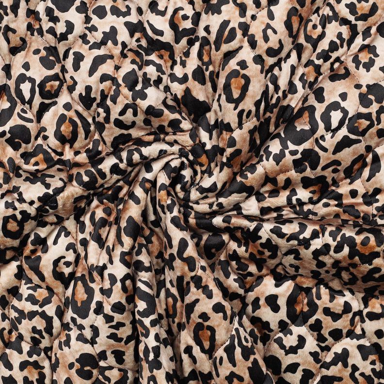 Tecido acolchoado Impressão Digital Leo – castanho claro/preto,  image number 3