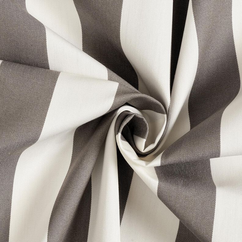 Tecido para exteriores Lona Riscas grossas – pedra cinzento/marfim,  image number 3