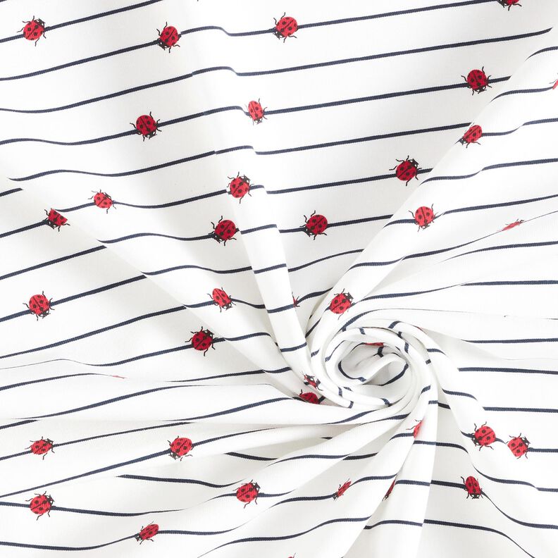 Jersey de algod&atilde;o Riscas e joaninhas &ndash; branco sujo,  image number 3