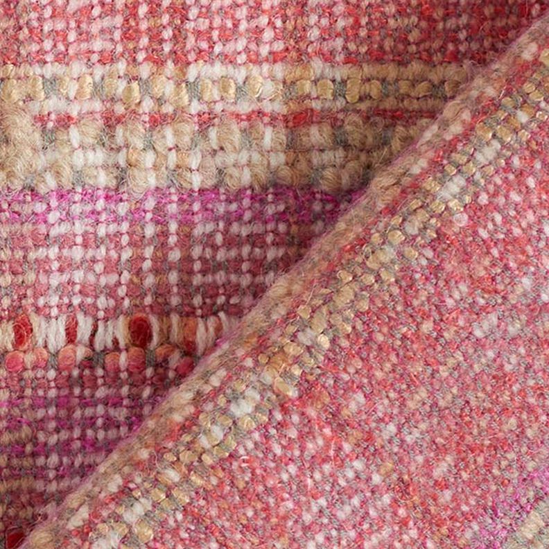 Tecido para sobretudos Mistura de lã Bouclé – pink,  image number 4