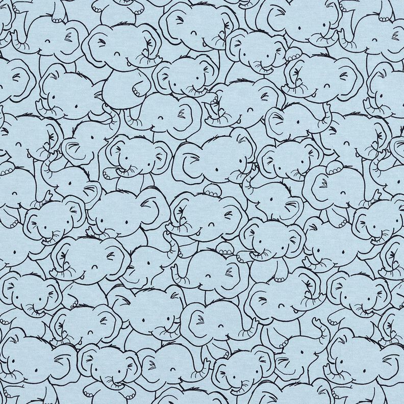 Mistura de algodão Jersey Tropel de elefantes – azul prateado,  image number 1