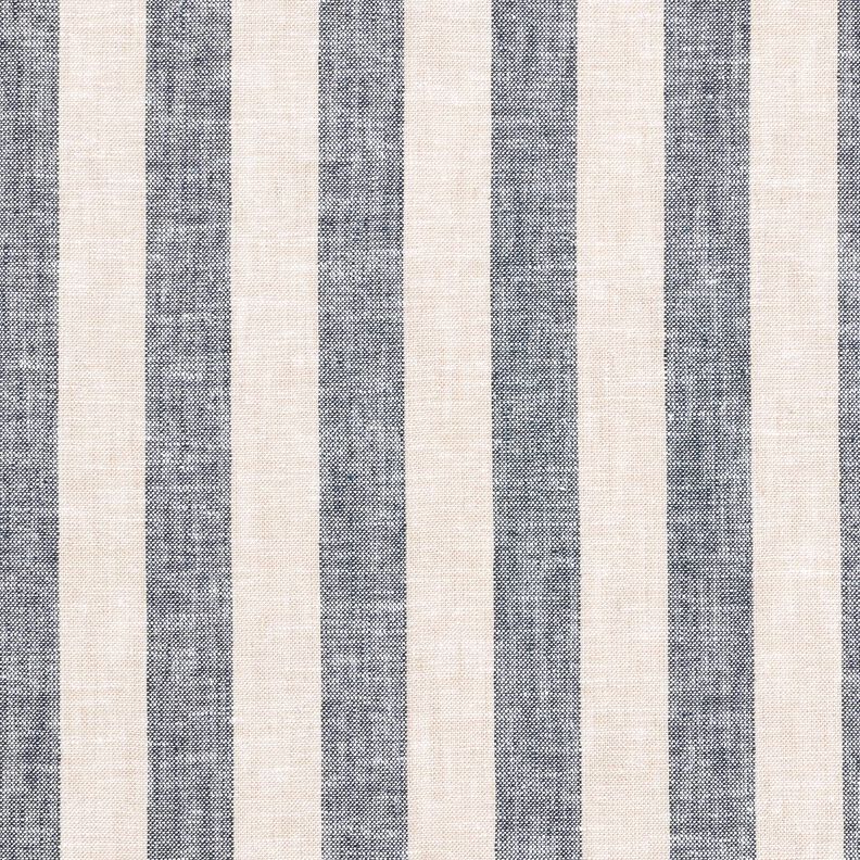 Mistura de Linho Riscas &ndash; natural/azul marinho,  image number 1