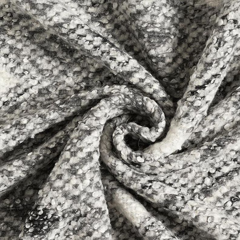 Malha Bouclé Mistura de lã Grandes losangos – cinzento,  image number 3