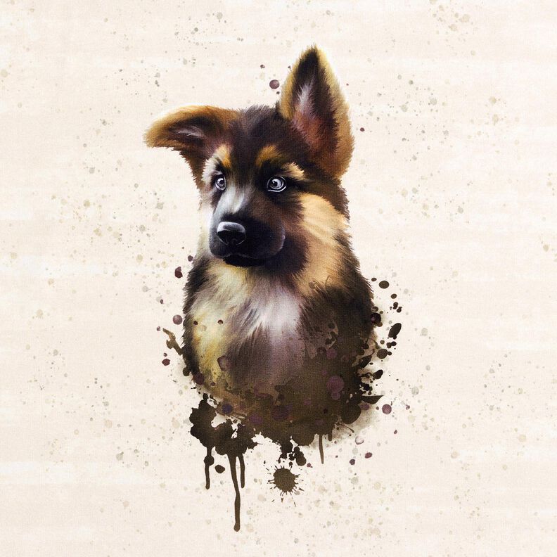 French Terry Sweat de verão Pastor-alemão Barra | Glitzerpüppi – bege claro,  image number 6