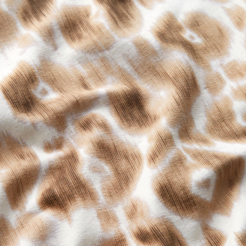 GOTS French Terry Padrão Leo Batik | TCC x LOOKS by Wolfgang Joop – castanho-avermelhado/creme,  image number 3