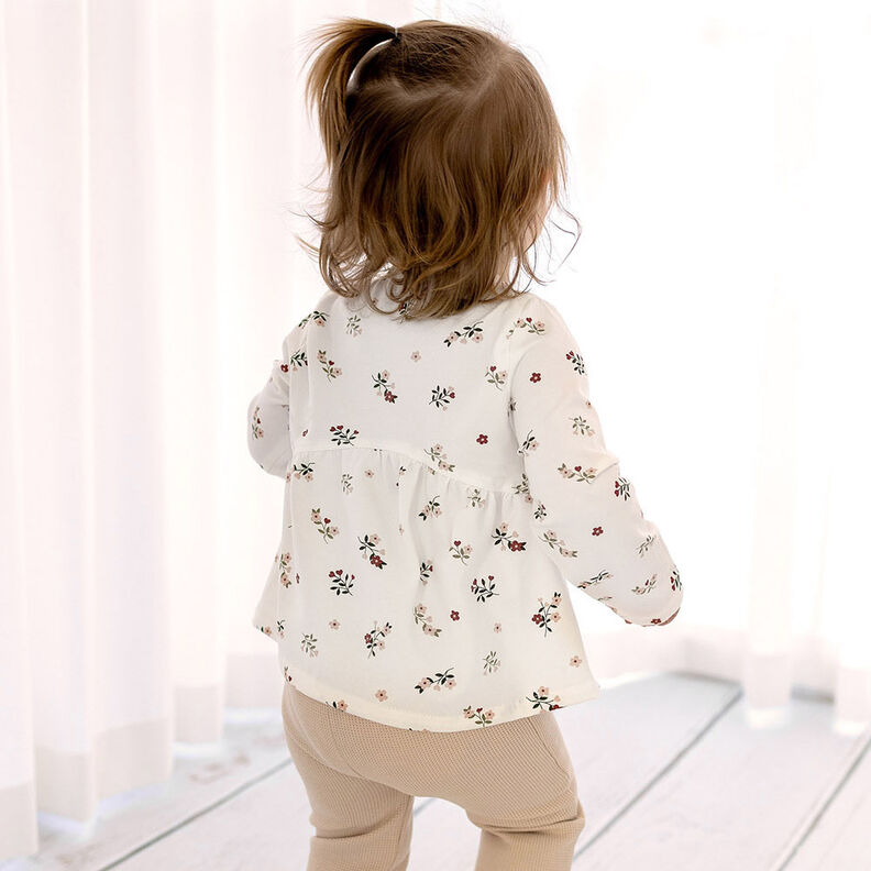 Jersey de algodão Flores e corações – branco sujo,  image number 9