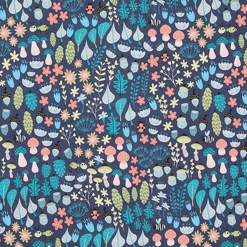 Sweatshirt cardada Plantas da floresta Impressão Digital – azul-marinho,  image number 1