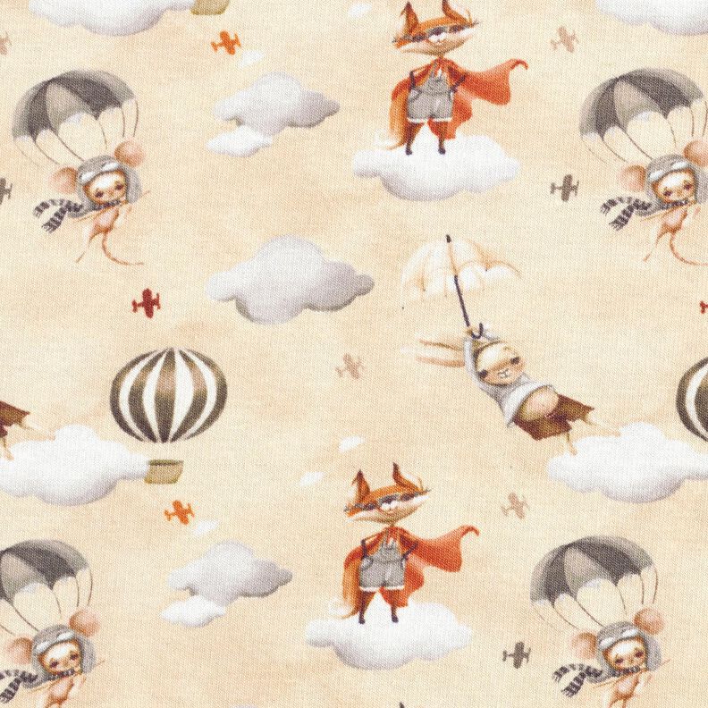 Tecido polar alpino Animais voadores Impressão Digital – bege claro,  image number 1