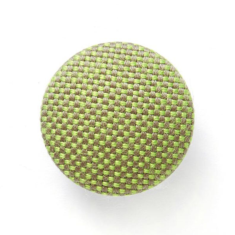 Botão forrado - Tecido para decoração Exteriores Agora Panama - verde-maçã,  image number 1