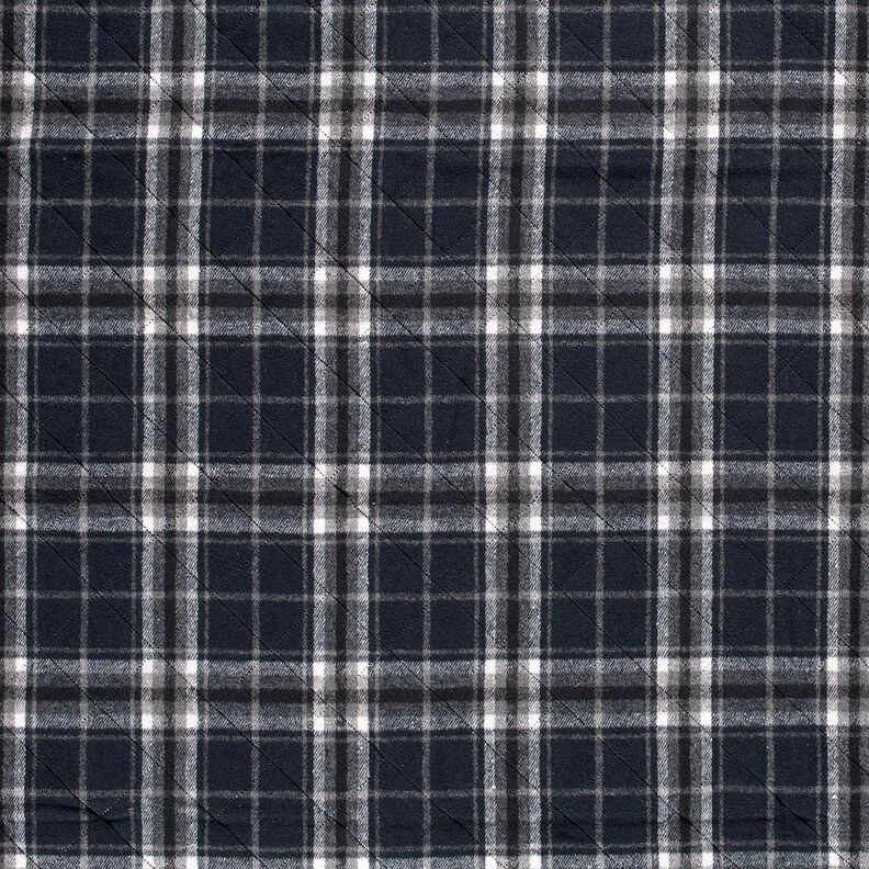 Tecido acolchoado axadrezado – azul-noite/pedra cinzento,  image number 1