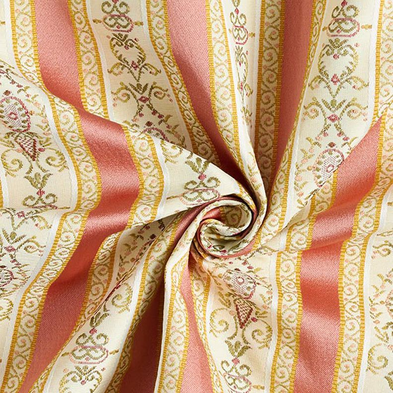Tecido para mobiliário Jacquard Biedermeier Riscas – creme/rosa embaçado,  image number 4