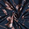 Jersey de algodão Folhas cintilantes | Glitzerpüppi – azul-noite/rosa-velho escuro,  thumbnail number 3