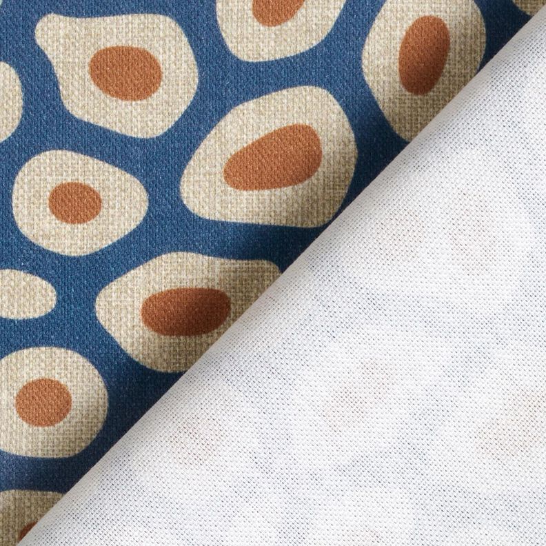 Tecido para decoração Meio linho Panamá Padrão Leo abstrato – azul/caju,  image number 4