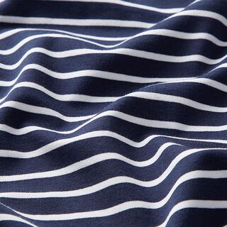 GOTS Jersey de algodão | Albstoffe – azul-marinho/branco, 