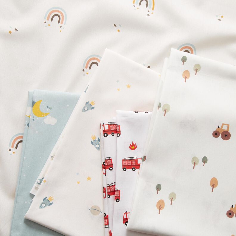 Popelina de algodão Céu estrelado – menta clara,  image number 5