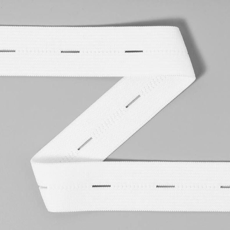 Elástico com casas de botão 501 – branco | YKK,  image number 2