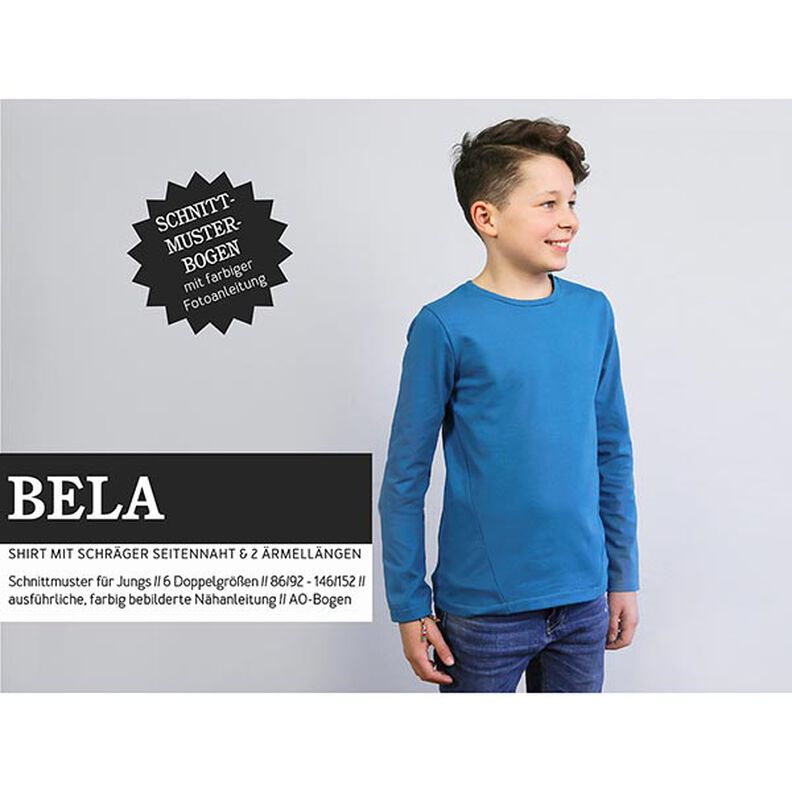 BELA T-shirt desportiva com costura lateral na diagonal | Studio Schnittreif | 86-152,  image number 1