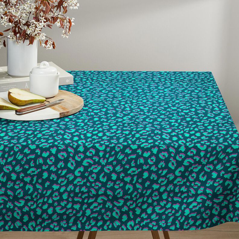 Algodão revestido Leo abstrato | Poppy Fabrics – azul petróleo/roxo,  image number 6