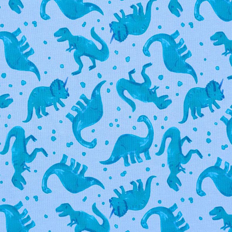 French Terry Sweat de verão Dinossauros | PETIT CITRON – azul claro,  image number 1