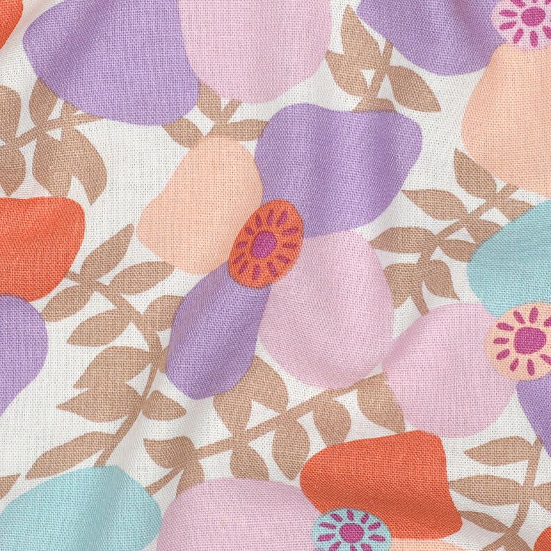 Mix de linho e viscose Lema Poppies | Nerida Hansen – branco sujo/eucalipto,  image number 2